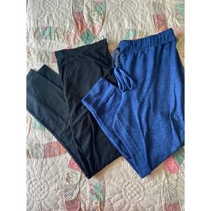 Cuddl Duds Active Leggings & Jockey Lounge Pants Bundle Womens XL Black Blue